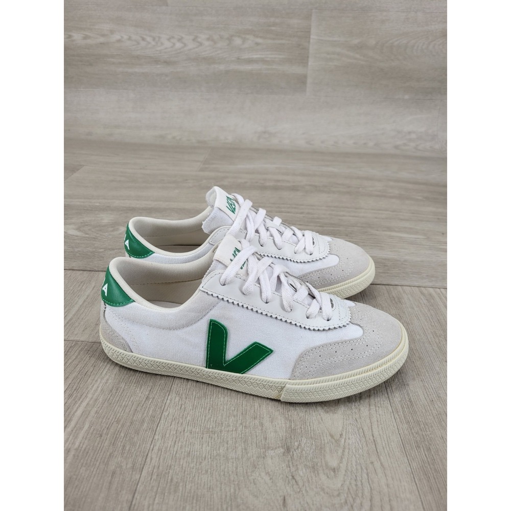 Veja Volley Canvas White Emeraude Green Sneakers VO0103525A410 Womens 6 - Picture 7 of 10